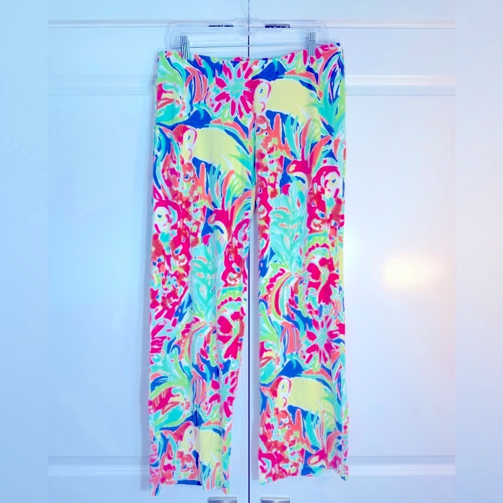 Lilly Pulitzer Palazzo Pants Vibrant Floral Women's Pants Size Large